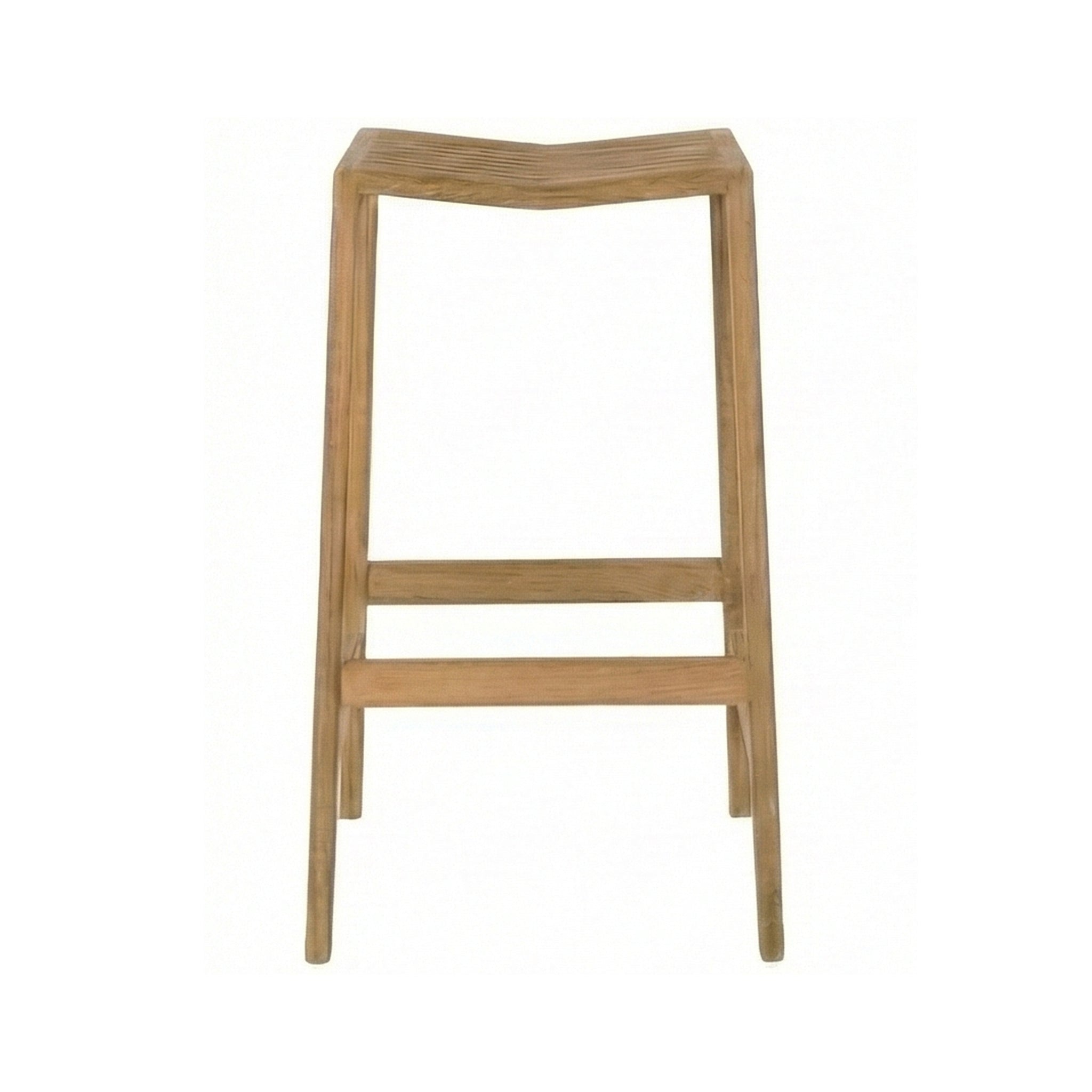 Baptiste Backless Teak Outdoor Bar Stool