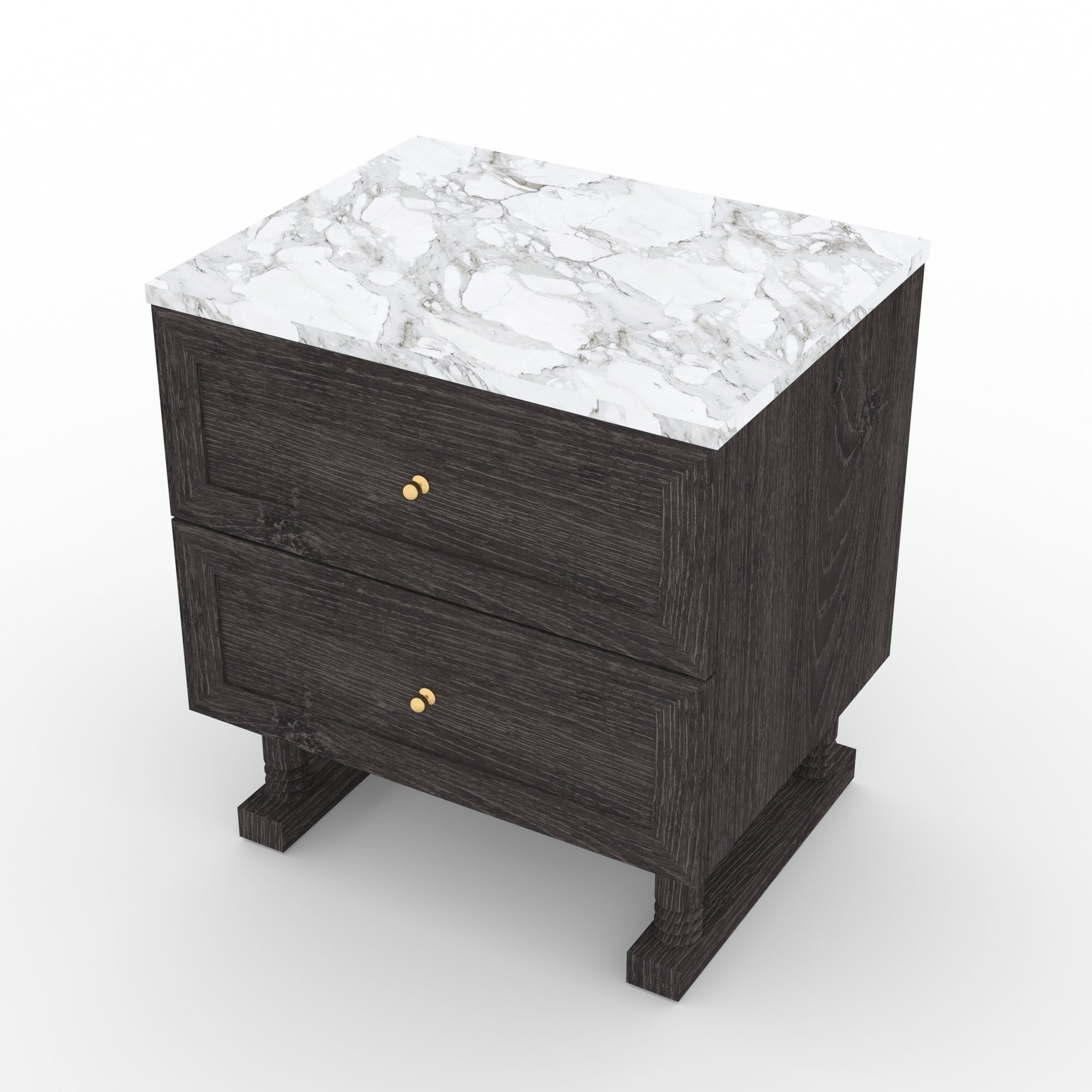 Complice Nightstand Black With Top Marble - NUEMA