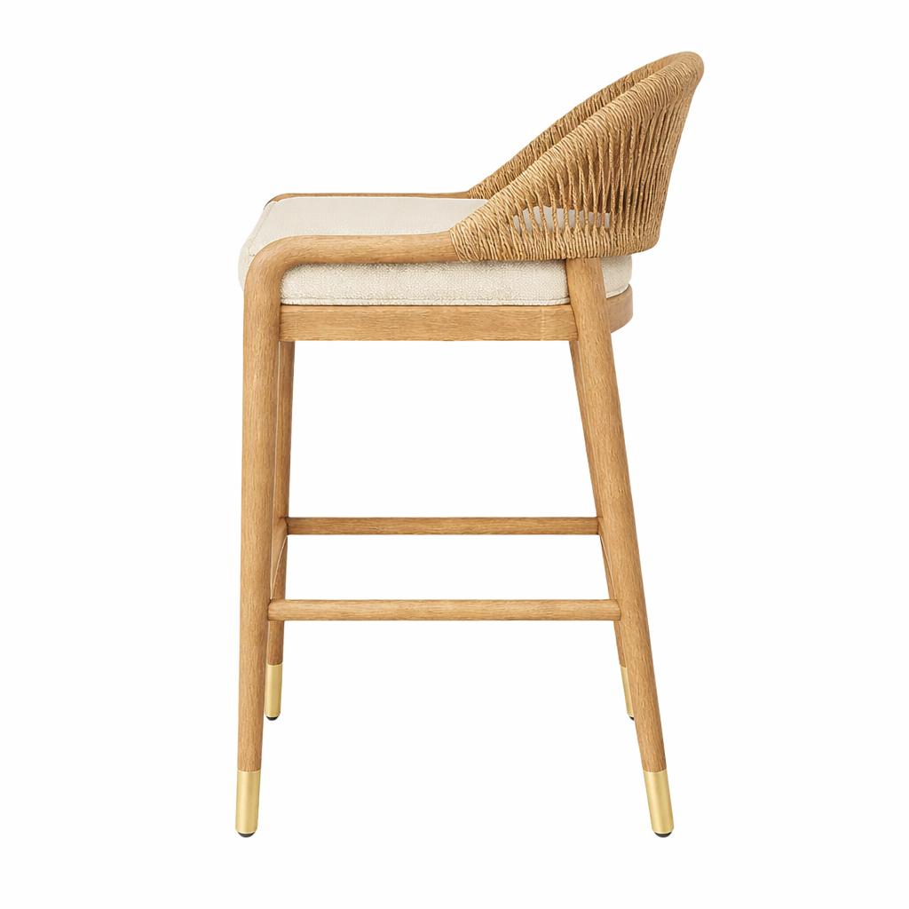 Fara Rope-Backed Upholstered Bar & Counter Stool