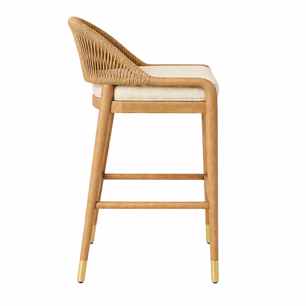 Fara Rope-Backed Upholstered Bar & Counter Stool