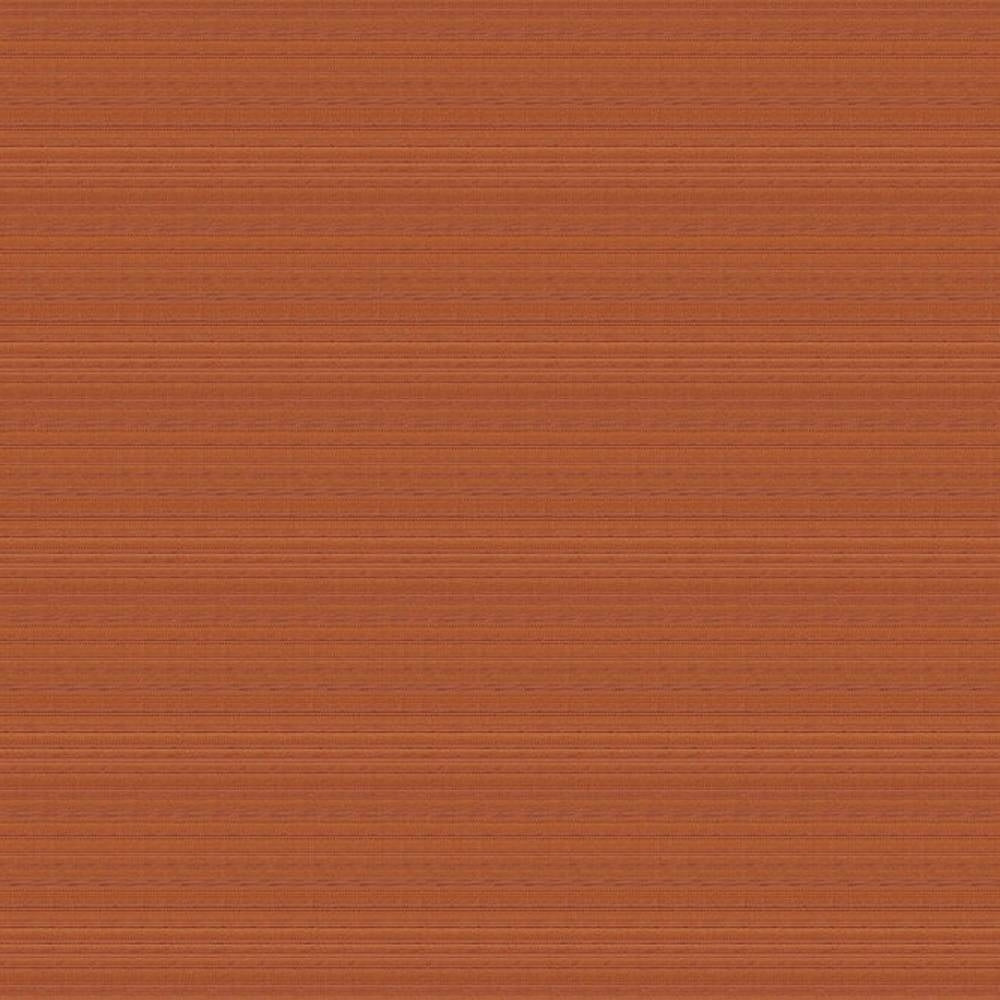 Square swatch of rust-orange 100% polyester upholstery fabric with fine horizontal ribbed texture and a contemporary, minimalist look suitable for sofa upholstery.