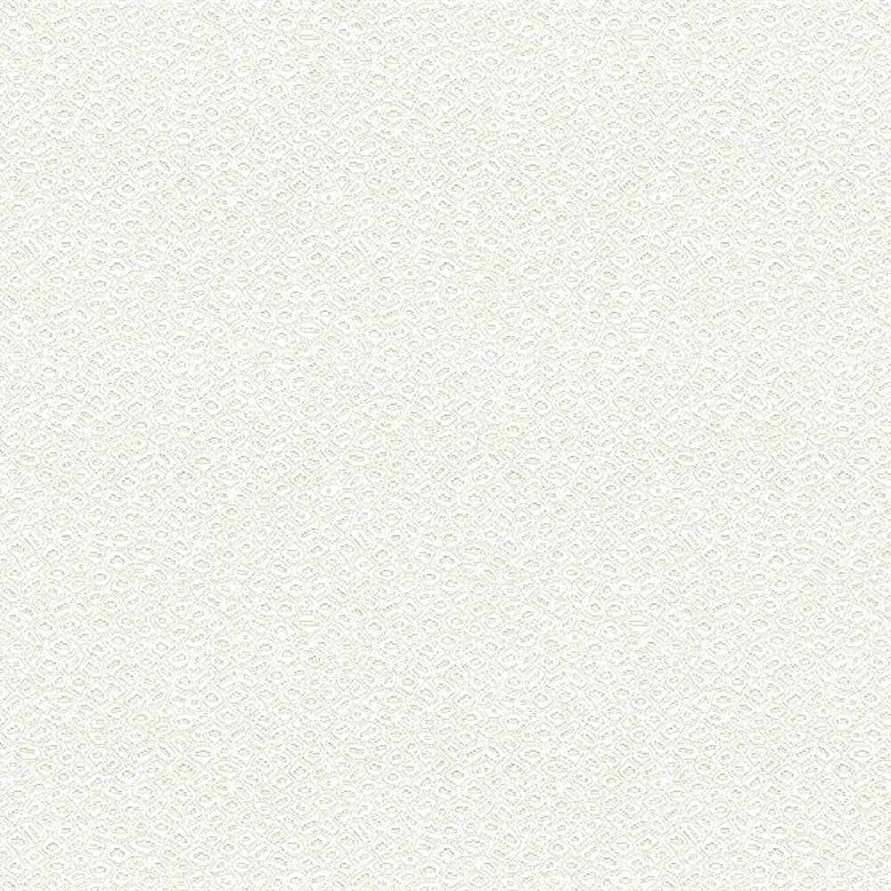 Close-up of neutral beige off-white upholstery fabric (50% cotton, 50% polyester) showing a small repeating diamond-like textured pattern with a subtle raised weave, ideal for sofas and indoor use.