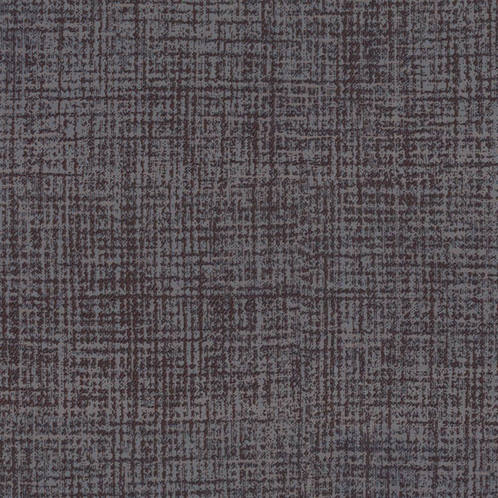 Close-up of a gray crosshatch upholstery fabric swatch with darker linear texture, 100% polyester contemporary material designed for sofa upholstery and modern interiors.