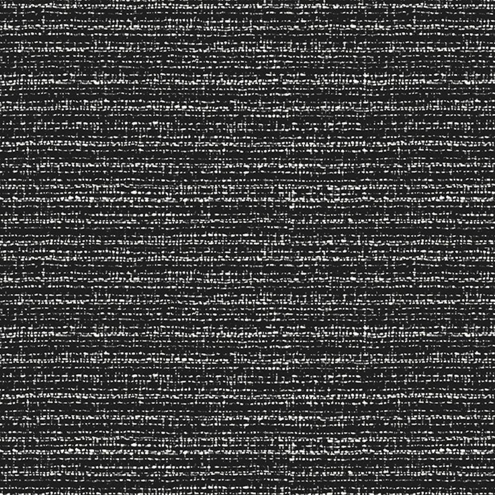 Close-up of charcoal performance upholstery fabric with white slub-like horizontal weave on a textured 100% polyester ground, giving a contemporary look ideal for sofas and office seating.