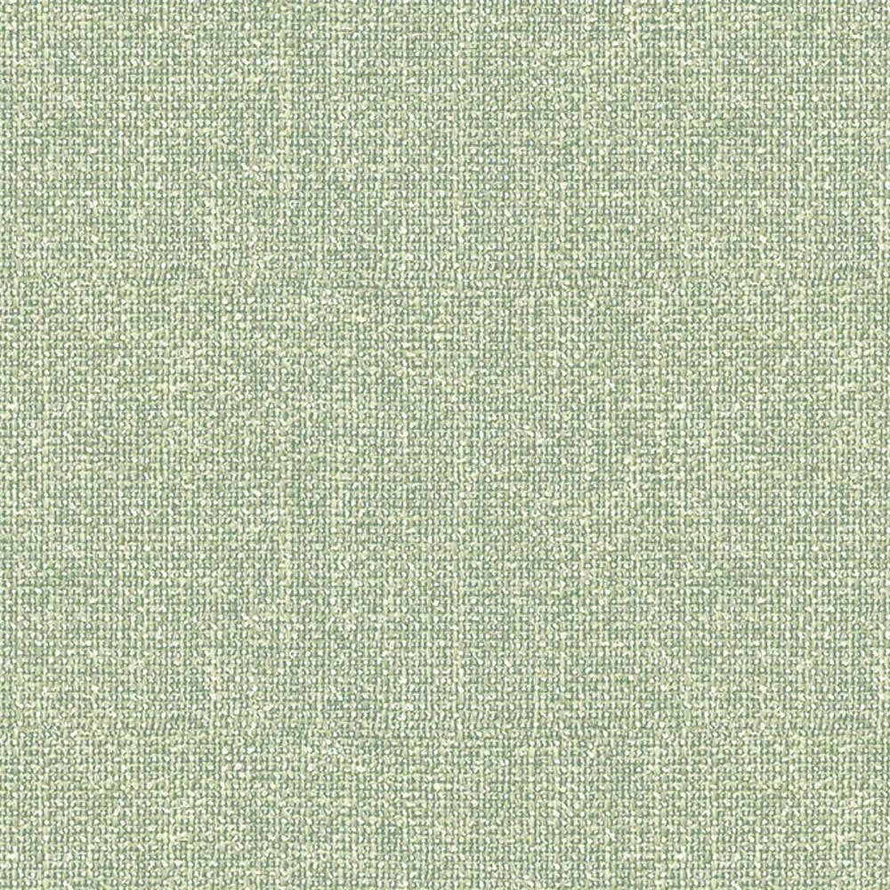Close-up of light sage green woven upholstery fabric in 100% polyester showing a subtle heathered texture, presented as a sofa fabric sample.