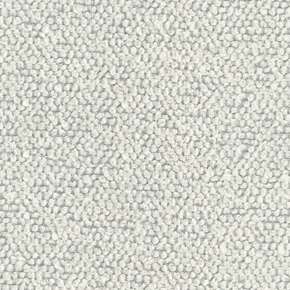 Close-up of cream boucle upholstery fabric in 100% polyester showing a tight looped texture and soft neutral tone, ideal for sofa upholstery.