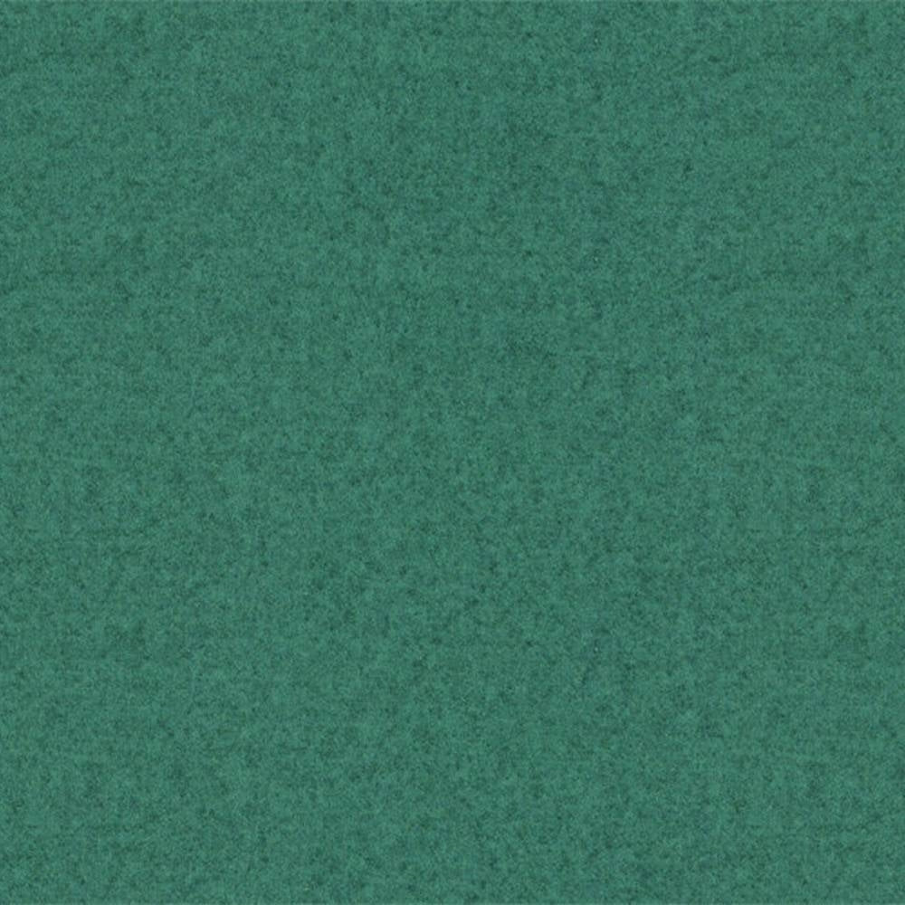 Close-up swatch of teal-green 100% polyester upholstery fabric with a soft, subtle mottled texture, shown for sofa and office use.
