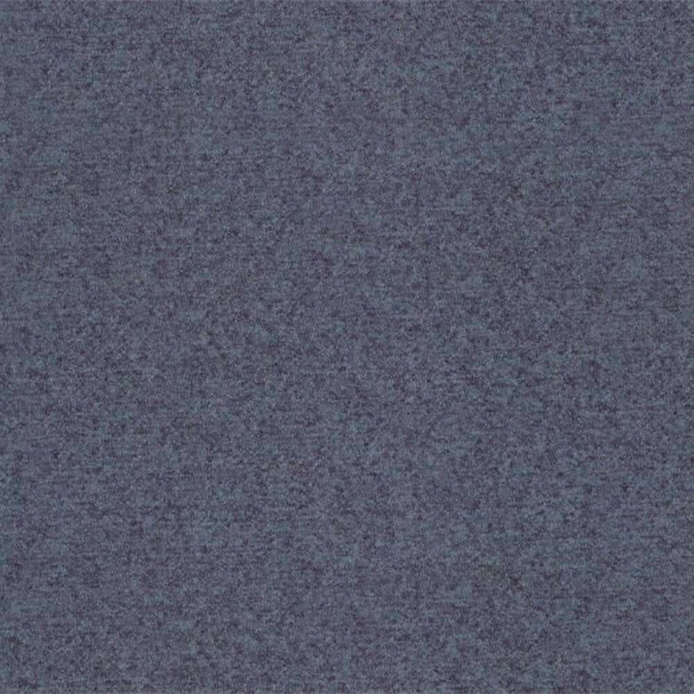 Close-up of a mottled blue-gray 100% polyester upholstery fabric swatch showing a dense, soft texture suitable for sofas and office seating.