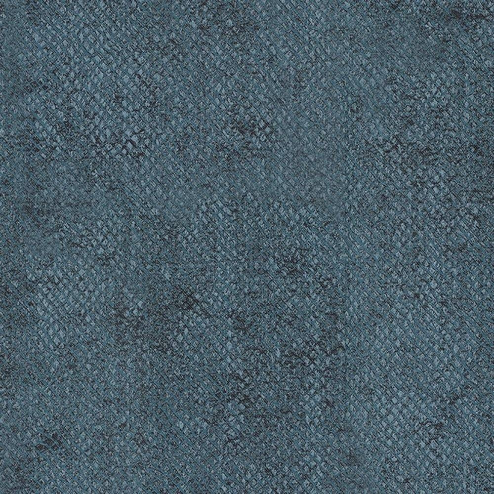 Close-up of a teal-blue woven curtain fabric (70% polyester, 30% cotton) showing a small diamond-like texture and subtle mottled shading, ideal for contemporary drapery or upholstery.