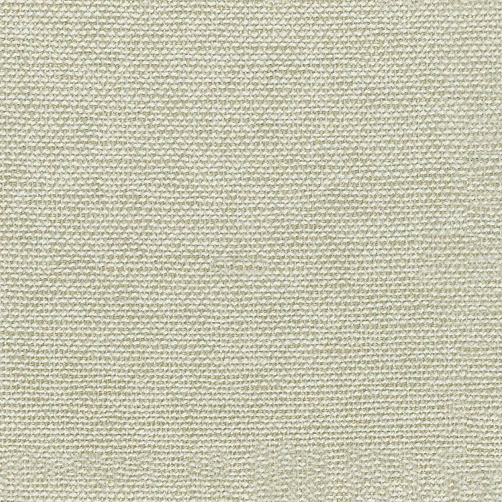 Close-up of light beige 100% polyester woven upholstery fabric showing a tight, even basketweave texture, ideal for sofas and neutral indoor decor.