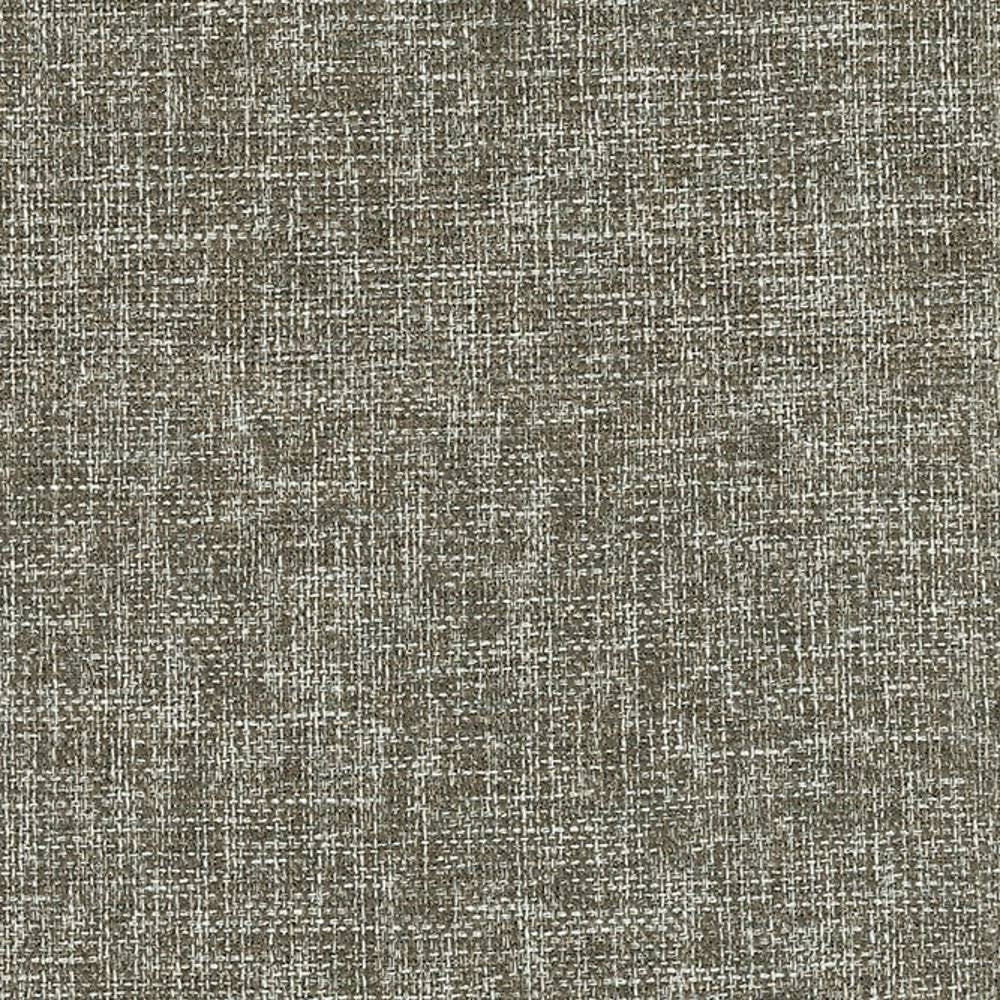 Close-up of gray neutral woven upholstery fabric in 100% polyester showing a textured crosshatch weave, ideal for contemporary sofas and indoor upholstery.