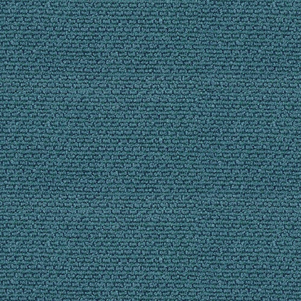 Close-up of teal 100% polyester upholstery fabric showing a tight looped weave texture, ideal for contemporary sofa upholstery.