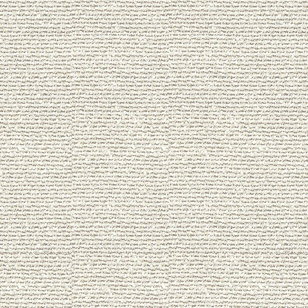 Close-up of cream 100% polyester upholstery fabric swatch showing a subtle horizontal ribbed weave with neutral white-beige texture, suited for contemporary sofa upholstery.