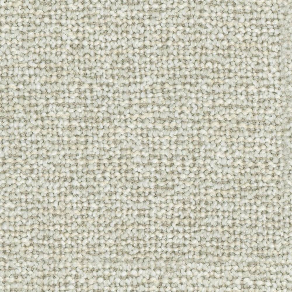 Close-up of cream-toned woven upholstery fabric showing nubby loop texture, 70% acrylic and 30% polyester composition, designed for contemporary sofa use.