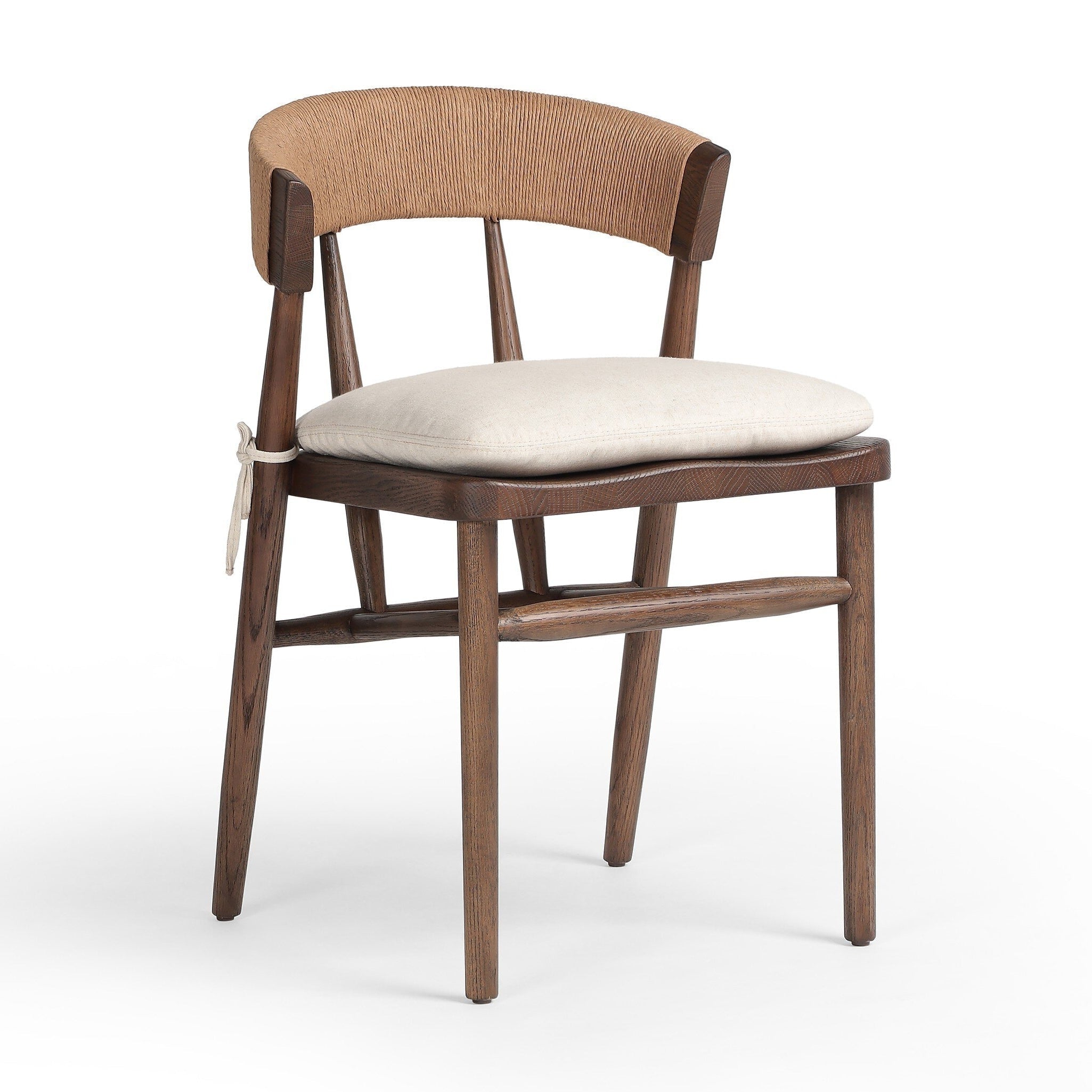 Harmonie Dining Chair with Cushioned Seat and C-Back in Rope