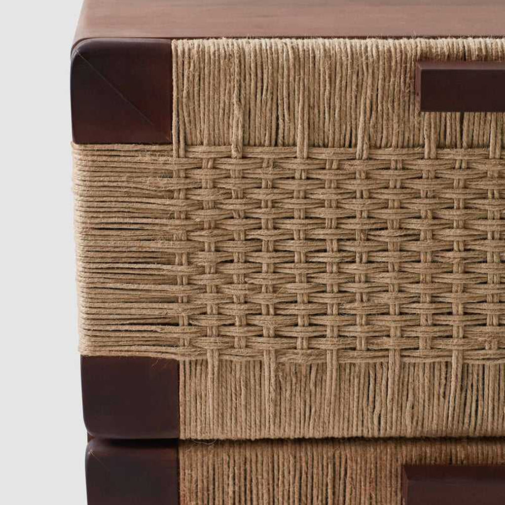 Lapu Brown Hand Woven 2 Drawer Nightstand
