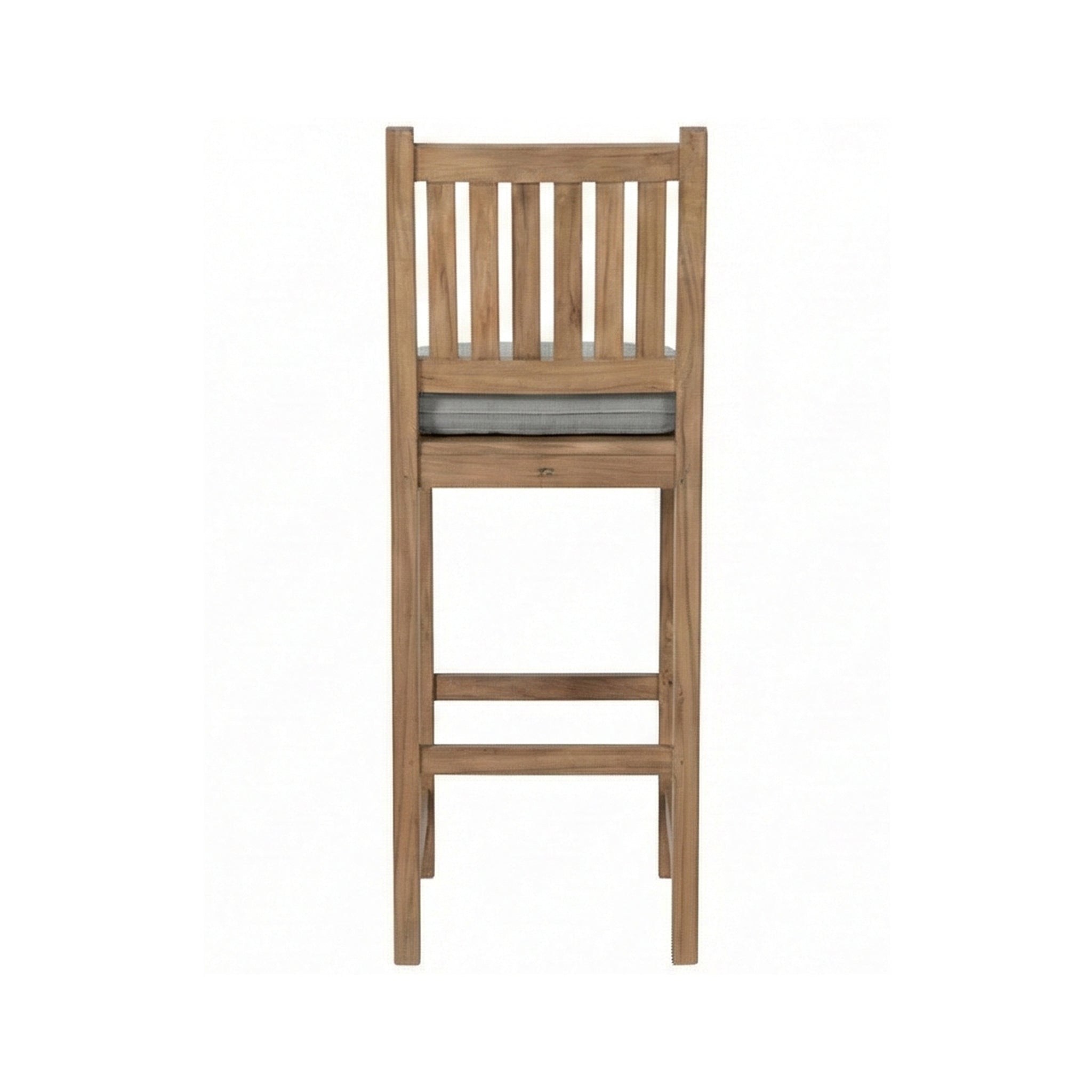 Patrice Upholstered Armless Teak Outdoor Bar Stool