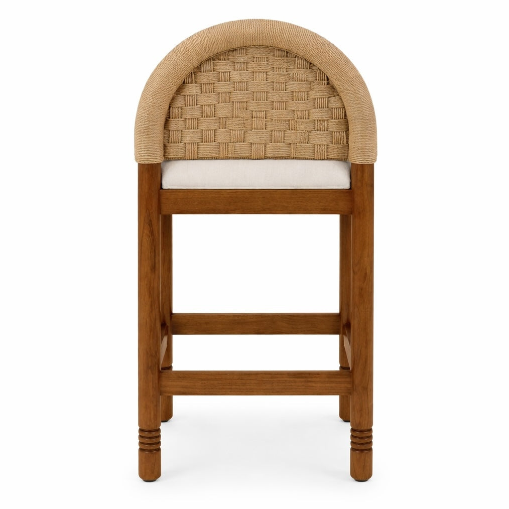 Sophia Solid Oak with Woven Back Bar & Counter Stool