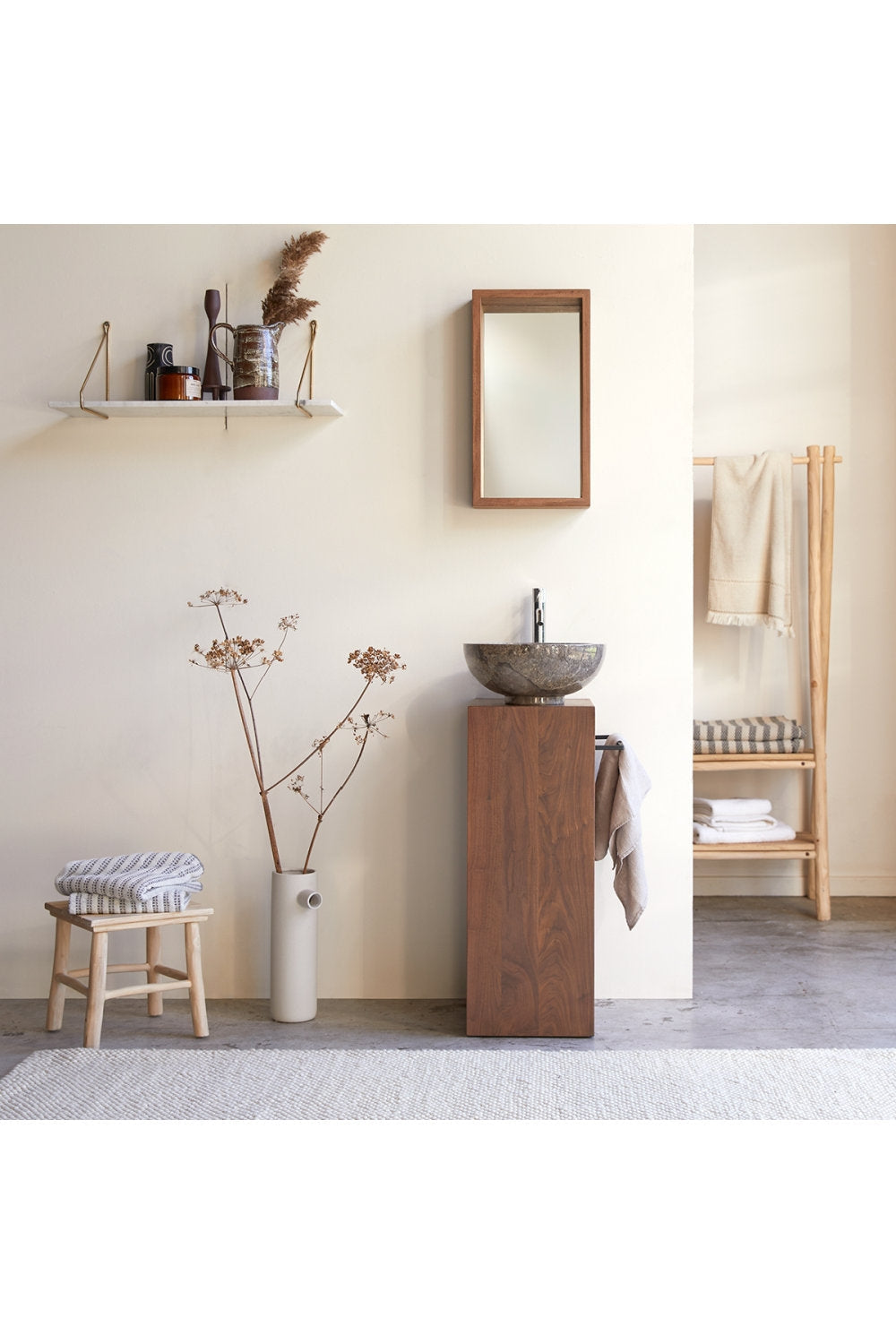 Sophia Solid Teak 12" Single Bathroom Vanity