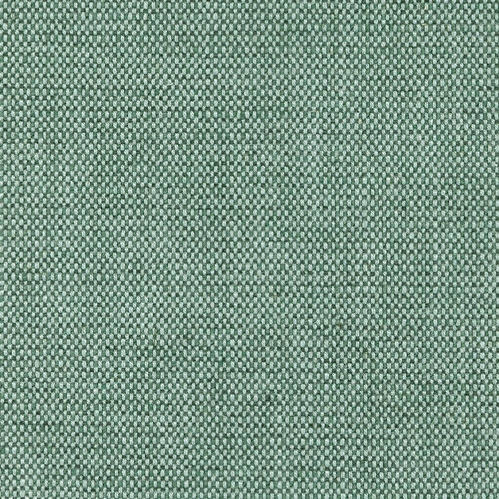 Close-up of sage-green woven upholstery fabric in a 6% wool, 20% linen, 43% viscose blend showing a tight, textured basket-weave suitable for sofas.