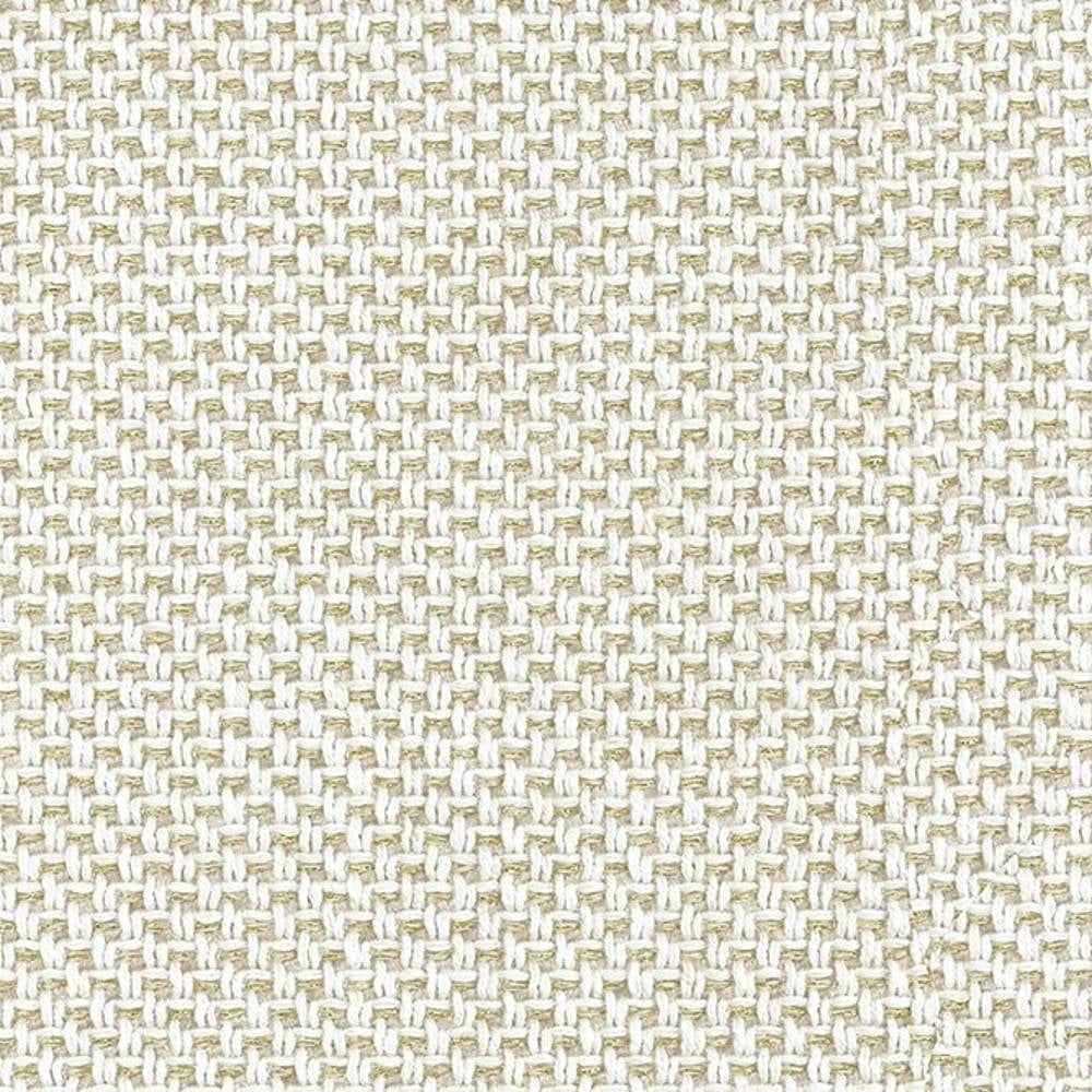 Close-up of cream-beige woven upholstery fabric in a 25% linen, 50% viscose, 25% polyester blend showing a textured basket-weave ideal for contemporary and modern sofas.
