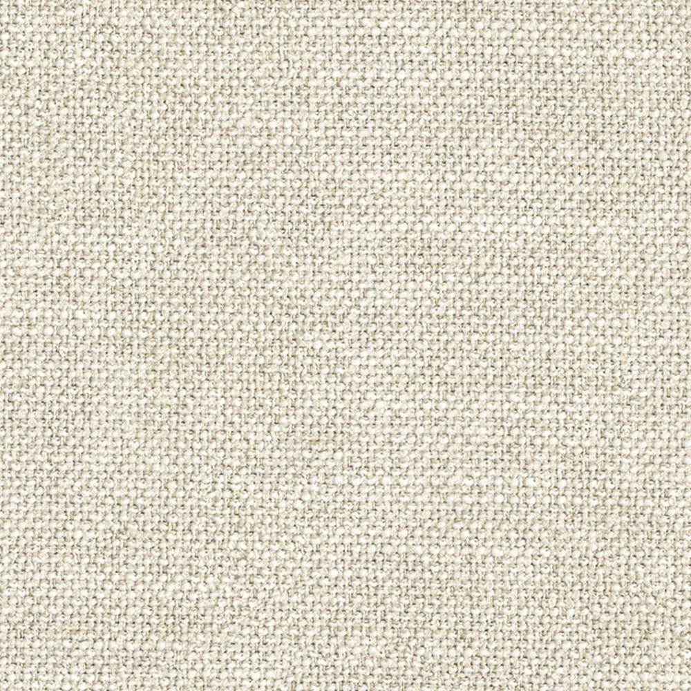 Close-up of a beige woven upholstery fabric swatch showing a tight, textured basket-weave; blend of cotton, rayon, wool, acrylic and triacetate, suitable for modern and contemporary sofas.