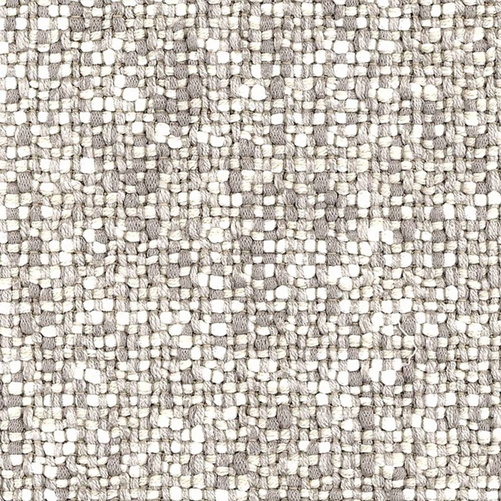 Close-up of a neutral beige-cream woven upholstery fabric swatch showing nubby, basketweave texture; 14.8% linen, 34.5% rayon, 28.6% cotton and 22.1% polyester blend for contemporary sofa use.