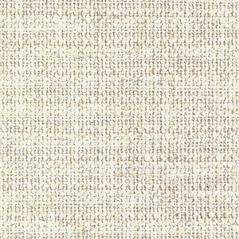 Close-up of a beige and cream woven upholstery fabric showing a looped bouclé texture; 14% linen, 16% rayon, 22% acrylic and 48% polyester blend, ideal for sofa upholstery.