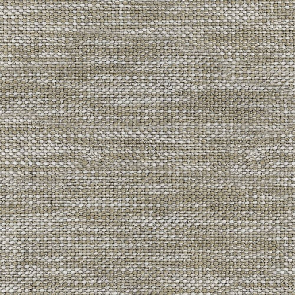 Close-up of a beige woven upholstery fabric swatch showing a tight, variegated texture with visible yarns; neutral modern look suitable for sofas, made from wool, linen, acrylic and triacetate.