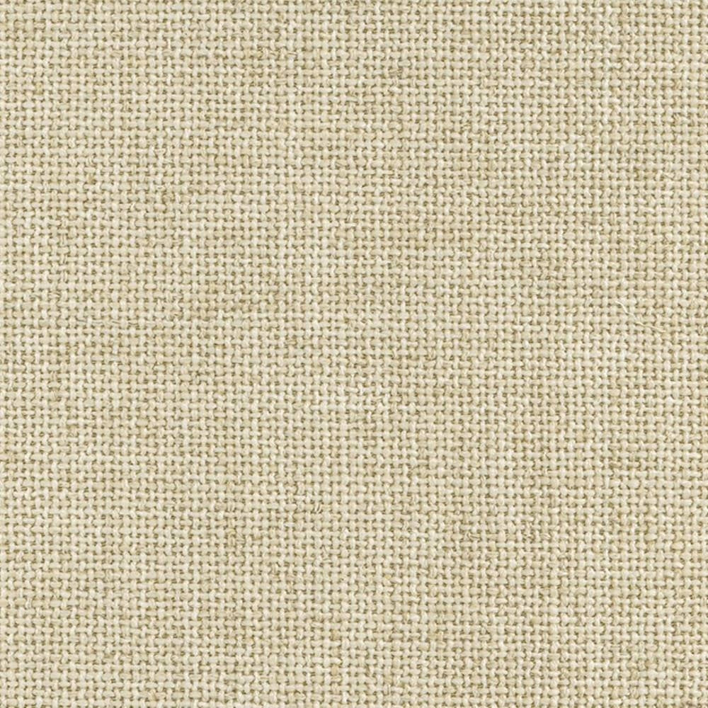 Close-up of a beige woven upholstery fabric swatch in a 12% linen, 40% acrylic, 48% polyester blend, showing a textured basket-weave yarn pattern ideal for sofas and indoor upholstery.