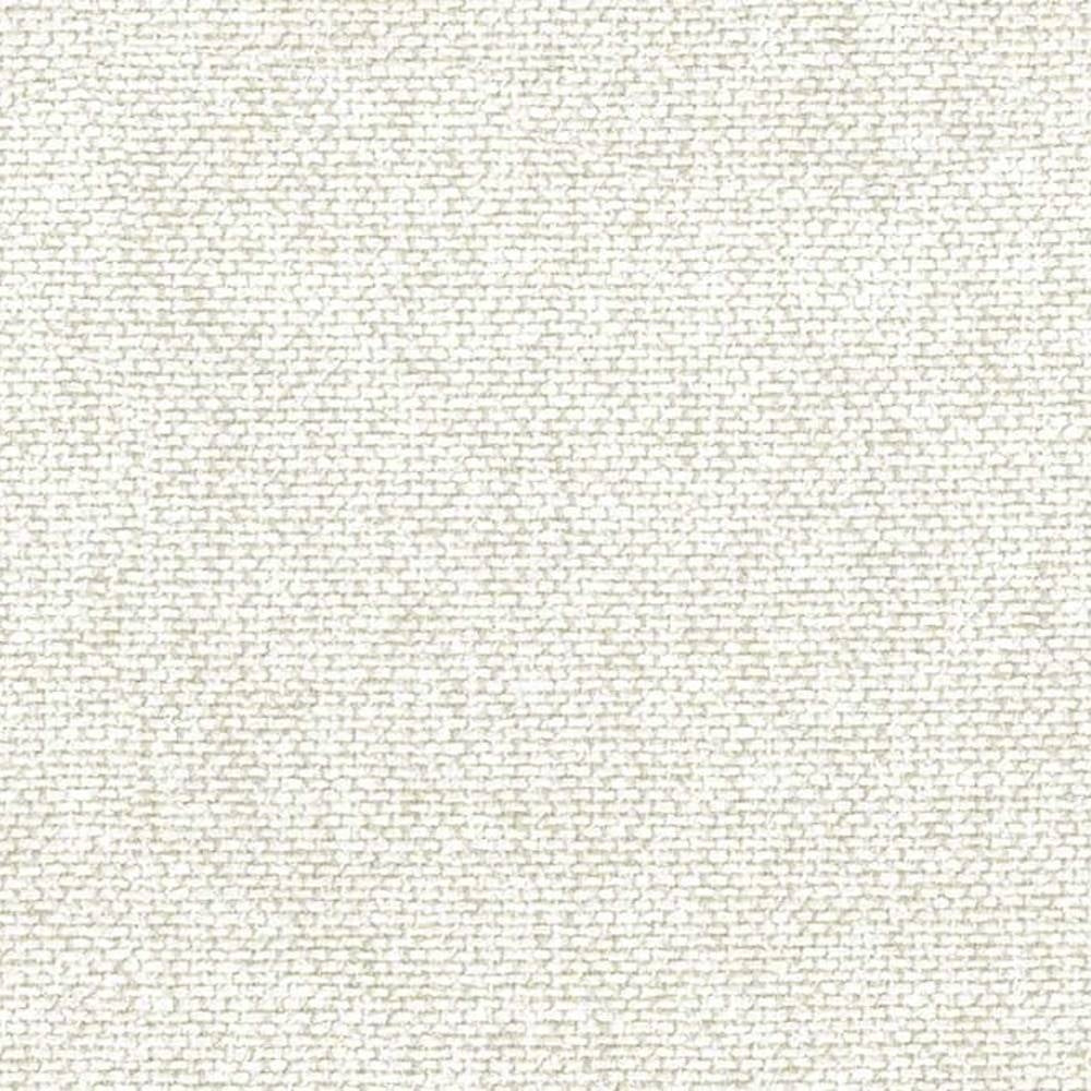 Close-up of ivory woven upholstery fabric for sofas, a neutral 15% cotton / 20% rayon / 65% polyester blend with a subtle contemporary textured weave.