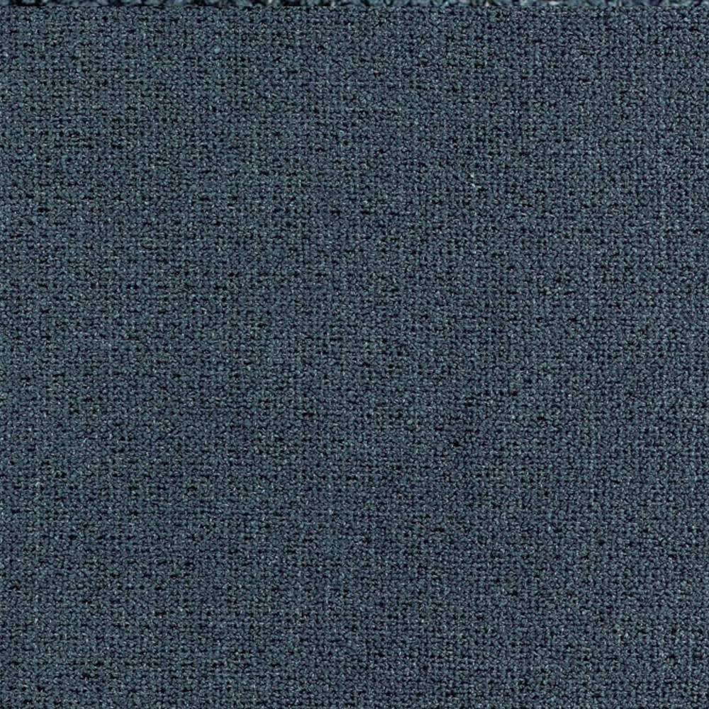 Close-up of dark neutral upholstery fabric with a tight textured weave, 68% rayon and 32% polyester, shown as a sofa-grade textile sample.