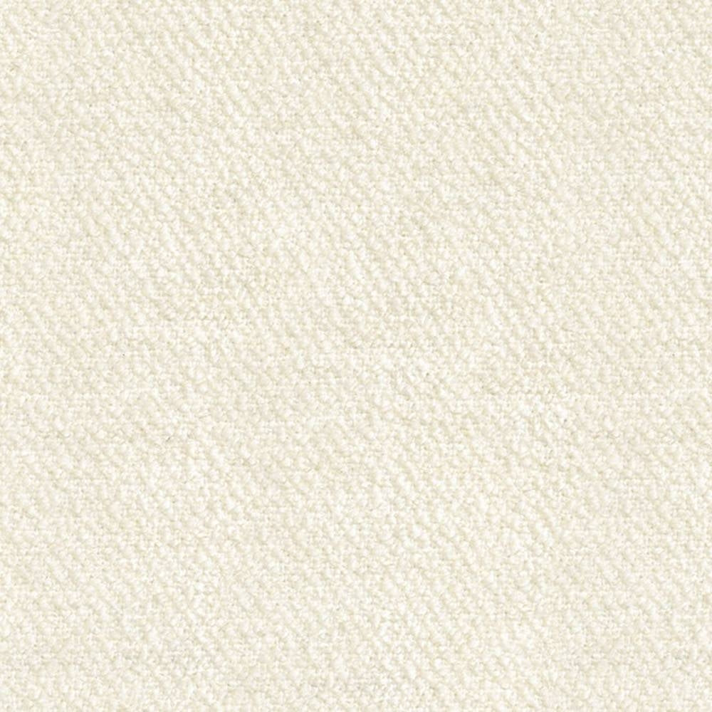 Close-up of cream boucle upholstery fabric showing a soft, dense looped texture in a wool, linen, viscose, acrylic and polyester blend for sofa upholstery.