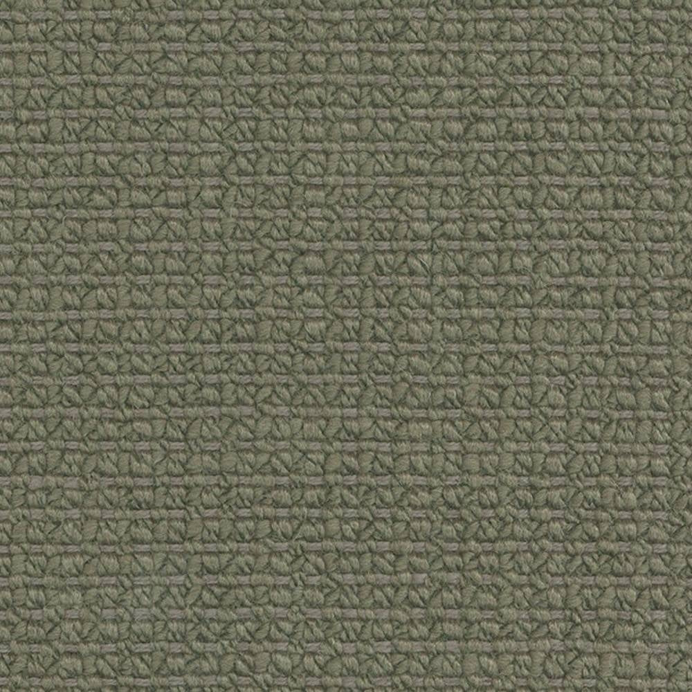 Close-up of sage-green upholstery fabric showing a tight, small-scale basketweave texture; 18% wool, 5% linen, 59% acrylic and 18% polyester blend designed for sofa upholstery.
