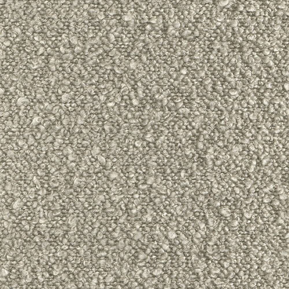 Close-up of cream boucle upholstery fabric showing dense looped texture, a neutral wool-acrylic-polyester blend (31% wool, 55% acrylic, 14% polyester) ideal for contemporary sofa upholstery.