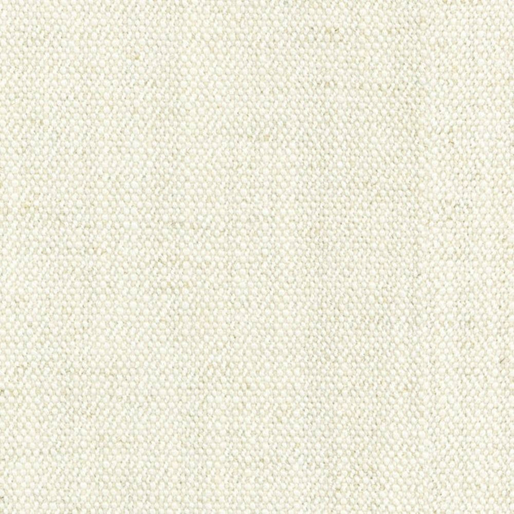 Close-up of off-white woven upholstery fabric showing a tight, pebble-like texture; contemporary sofa fabric made from a 14% wool, 3% linen, 52% acrylic and 31% polyester blend.