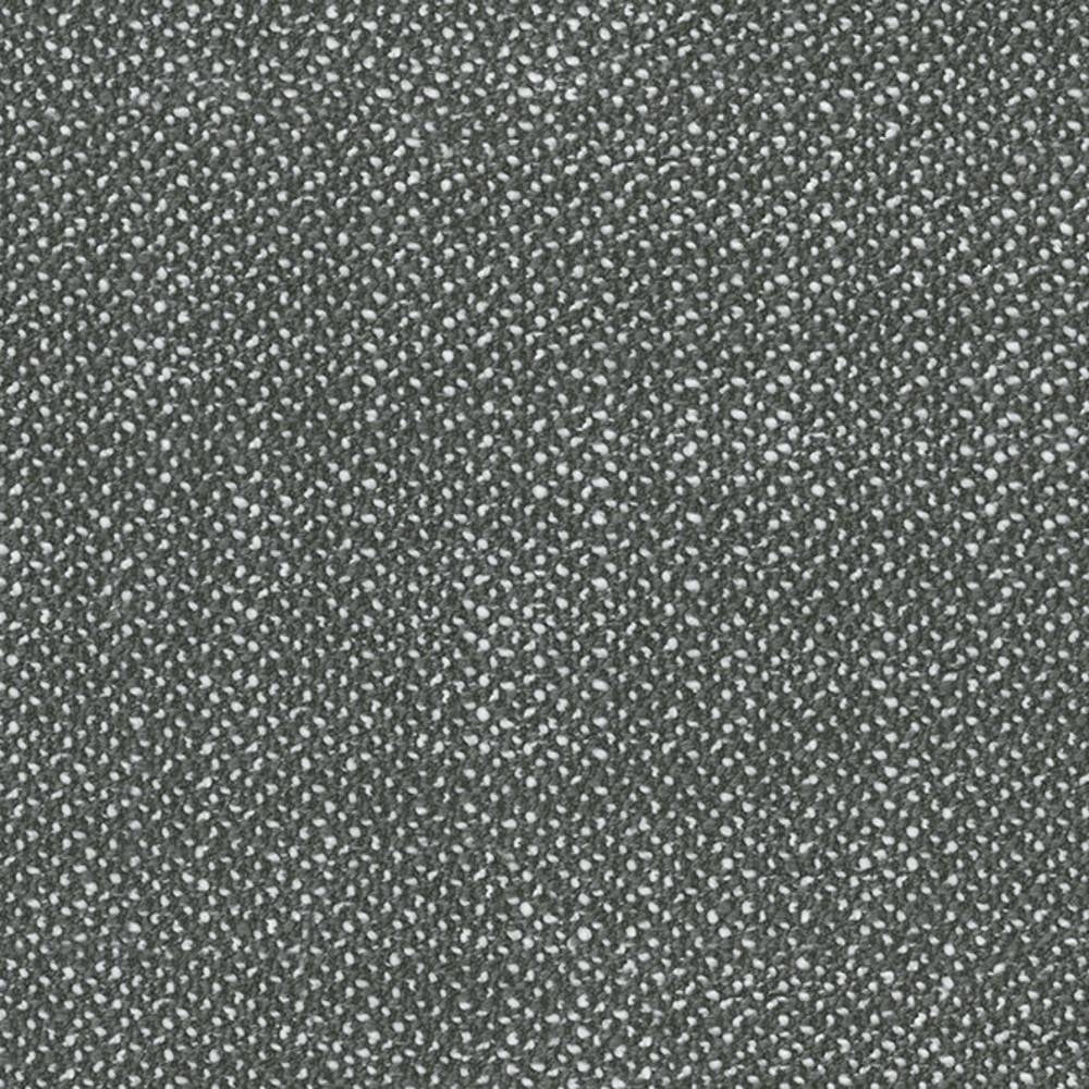 Close-up of gray speckled upholstery fabric with small white flecks and a tight textured weave, suitable for contemporary sofas; 30% wool, 50% acrylic, 20% polyester.
