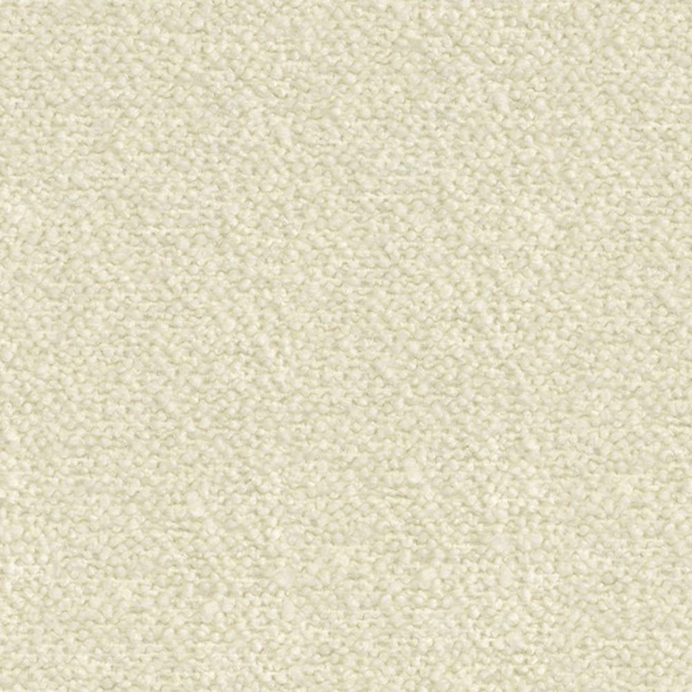Close-up cream-beige boucle upholstery fabric swatch showing tight looped texture for sofas; composition 30% wool, 50% acrylic, 20% polyester.