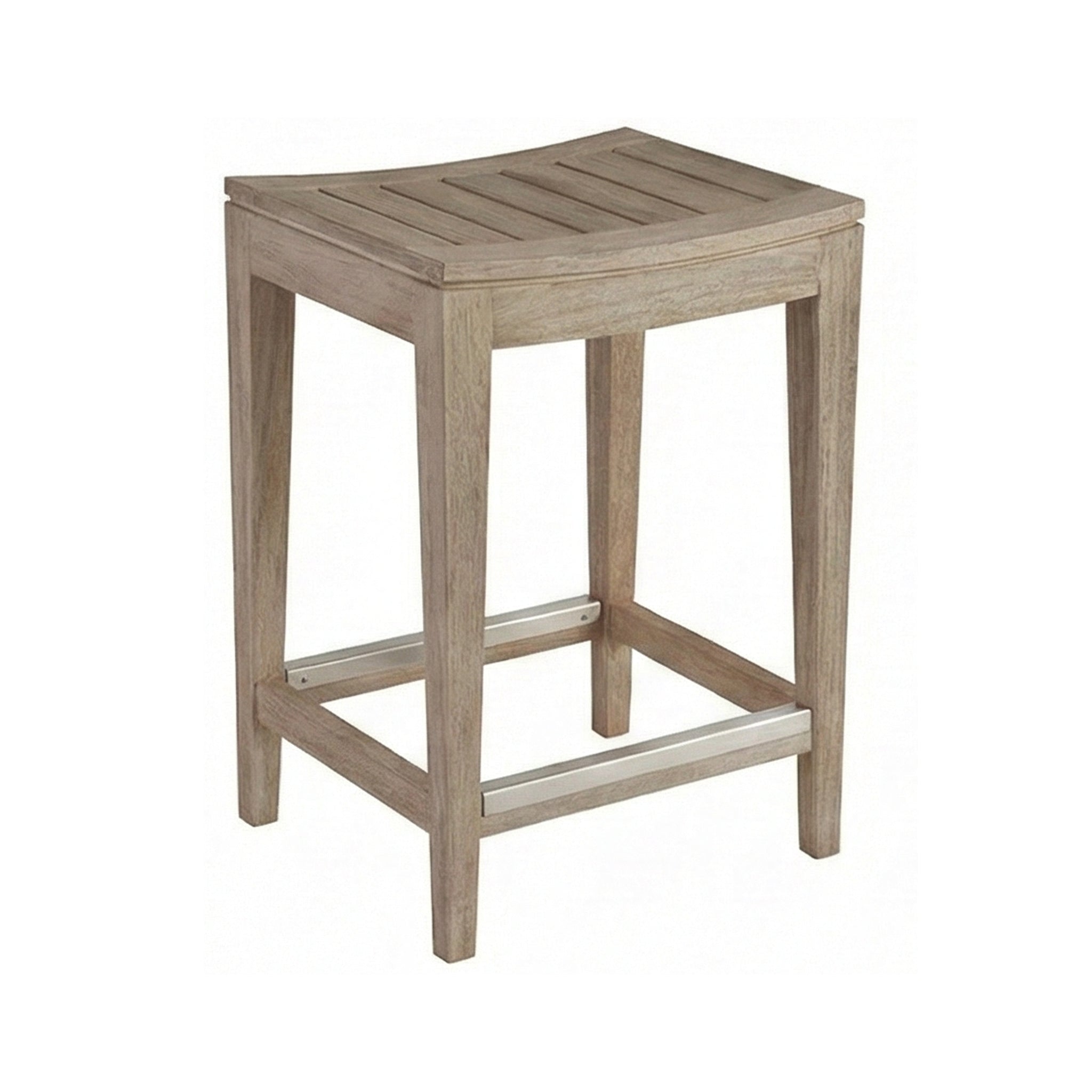 Dominique Backless Teak Outdoor Bar Stool