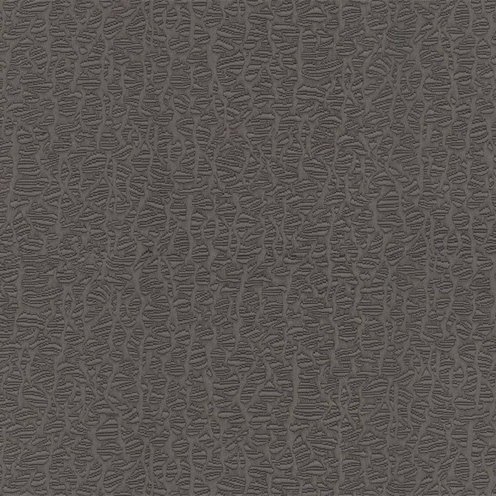 Close-up of neutral cotton-polyester (50% cotton, 50% polyester) upholstery fabric in a muted taupe-gray with a raised abstract linear texture, shown as a sample for sofa upholstery.
