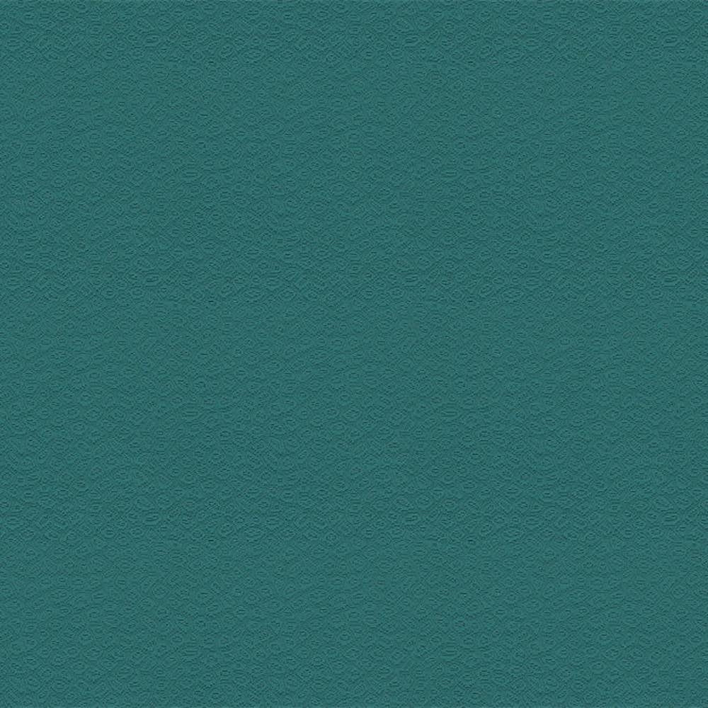 Teal upholstery fabric swatch showing a subtle repeating geometric texture; 50% cotton and 50% polyester, suitable for sofa upholstery.