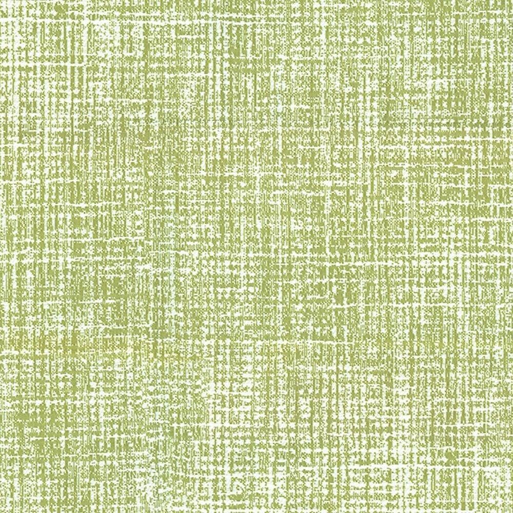 Close-up swatch of light green and white crosshatch upholstery fabric with a textured woven look, 100% polyester, suitable for contemporary sofas and indoor upholstery (55" width).