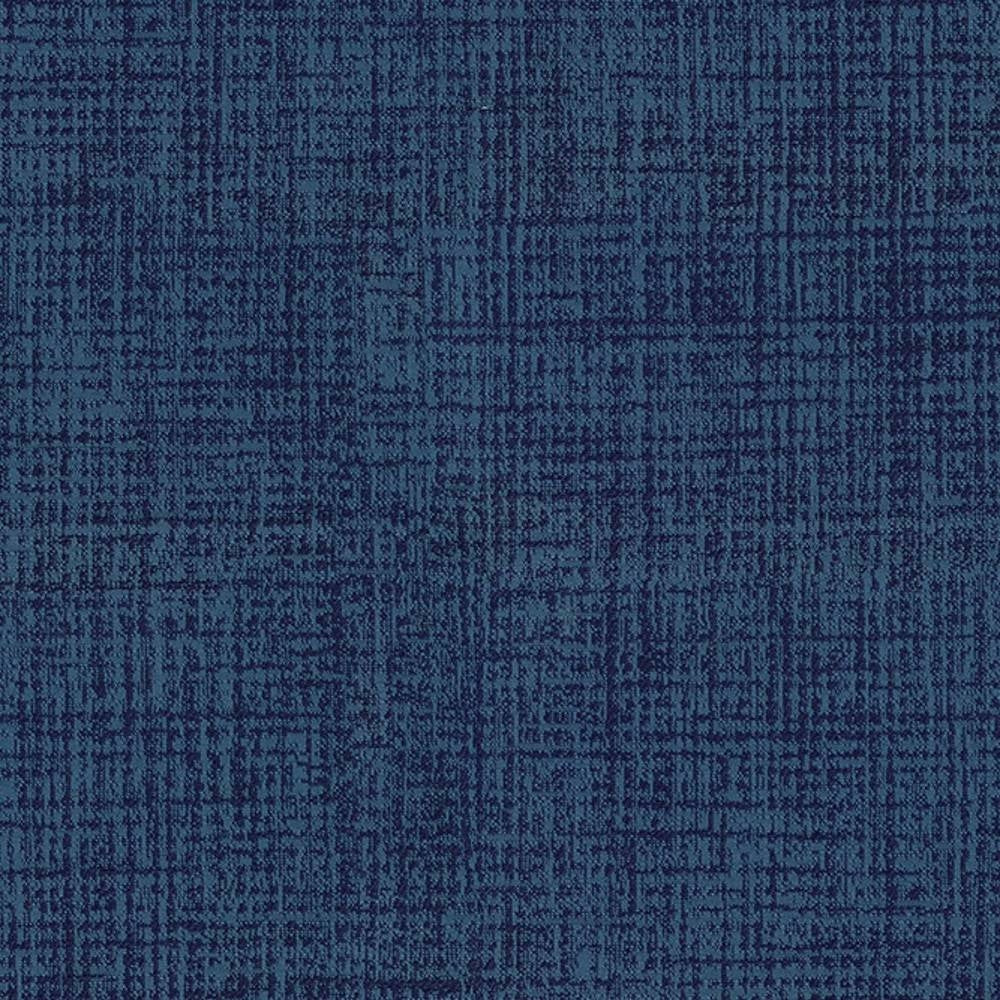 Close-up of navy blue 100% polyester upholstery fabric showing a subtle crosshatch texture, suitable for contemporary sofas and indoor upholstery projects.