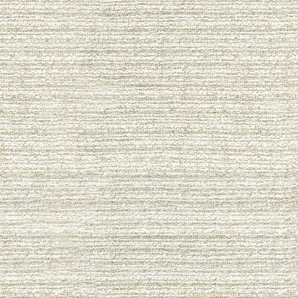 Close-up of a cream-beige 100% polyester upholstery fabric swatch showing fine horizontal striated texture and subtle tonal variation, suited for contemporary sofas and office seating.