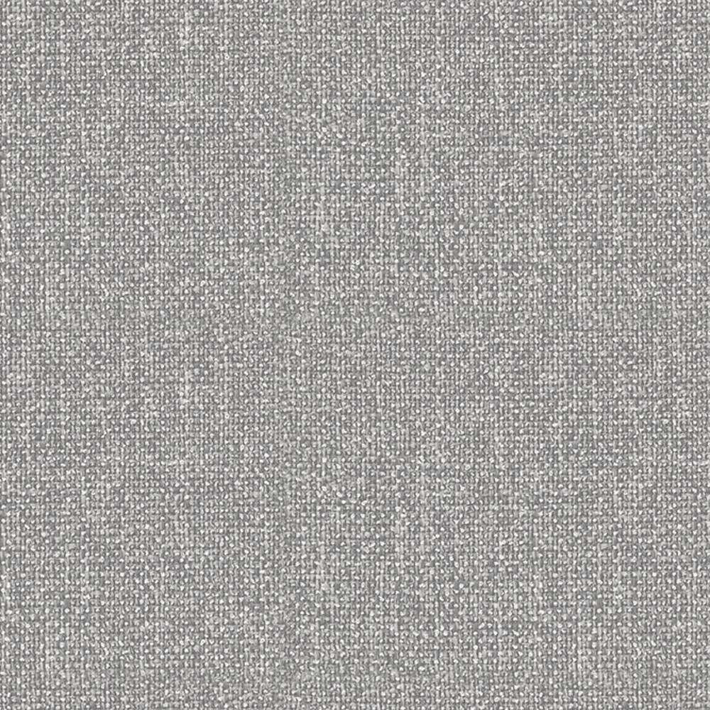 Close-up swatch of light gray 100% polyester woven upholstery fabric showing a tight, subtle basket-weave texture ideal for sofas.