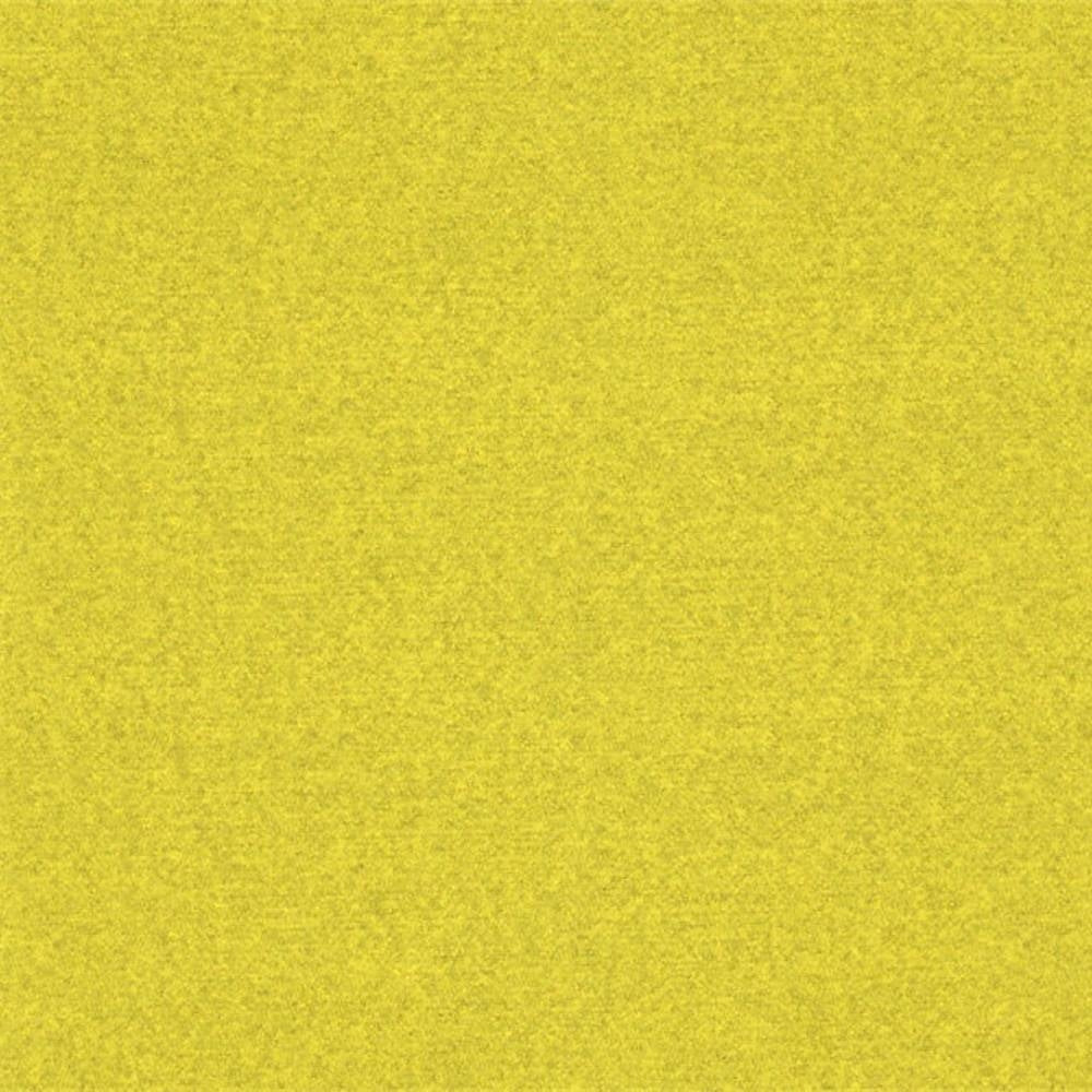 Close-up of a solid yellow 100% polyester upholstery fabric swatch showing a fine, slightly napped texture, suitable for sofas and office seating.