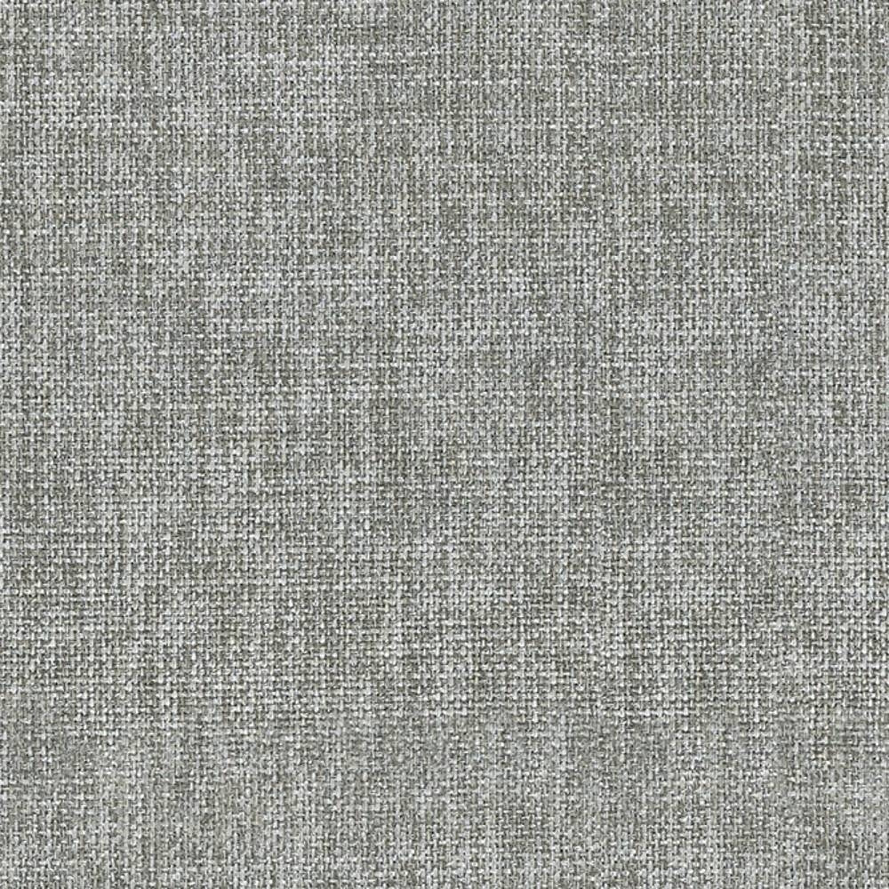 Close-up of light gray woven 100% polyester upholstery fabric showing a tight, neutral tweed texture ideal for contemporary and modern sofas.