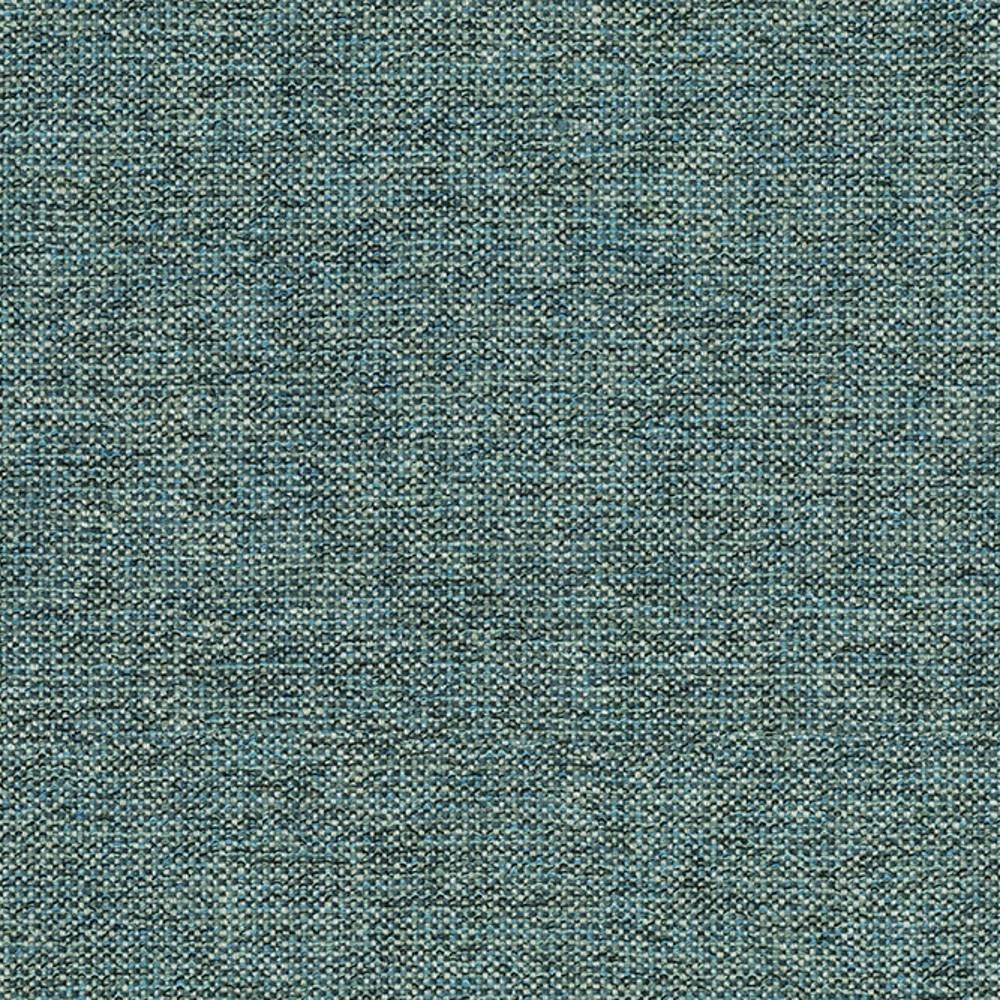 Close-up of teal melange upholstery fabric showing a tight woven texture in a 38% polyester, 50% viscose and 12% linen blend, suitable for contemporary sofas.