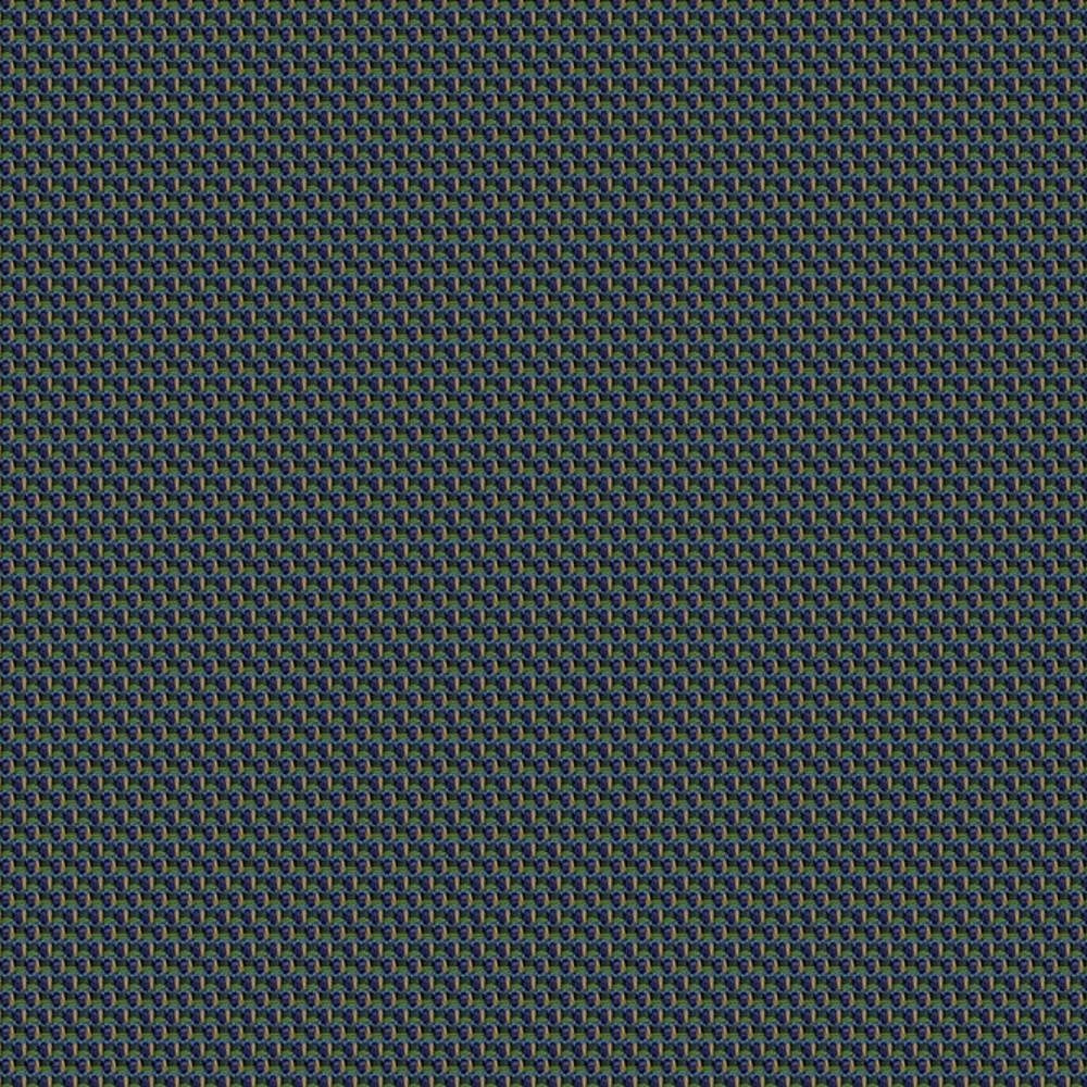 Close-up of green and gray woven 100% polyester upholstery fabric showing a fine geometric basketweave pattern and textured surface, ideal for indoor sofas.