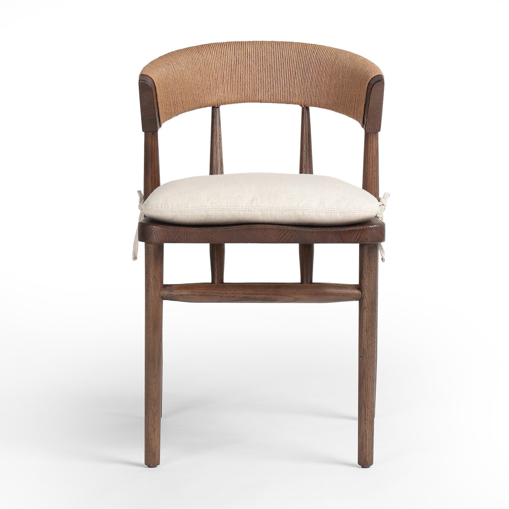 Harmonie Dining Chair with Cushioned Seat and C-Back in Rope